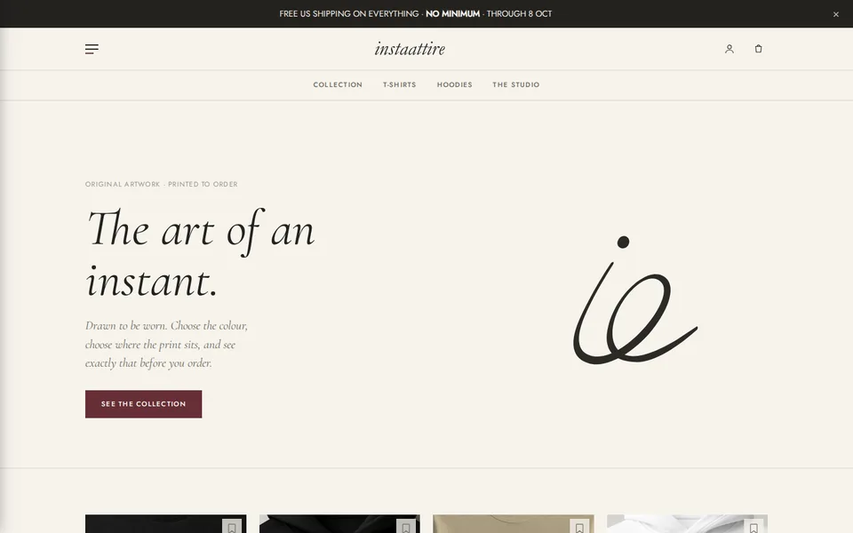 Screenshot of instaattire.com